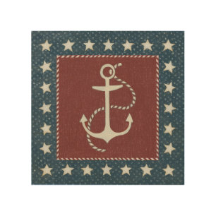 Coastal Art   Anchor on Red