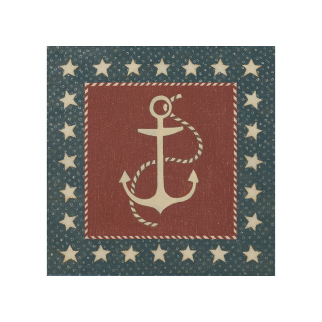 Coastal Art | Anchor on Red (Front)
