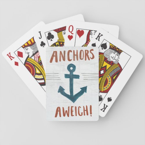 Coastal Art  Anchors Away Playing Cards