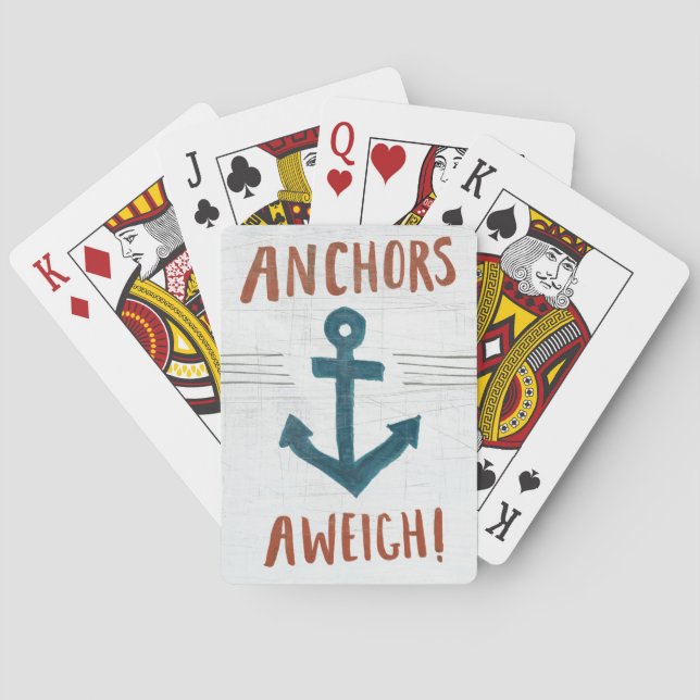 Coastal Art | Anchors Away Poker Cards (Back)