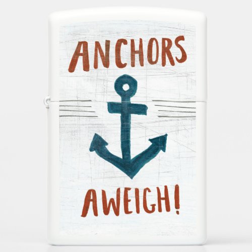 Coastal Art  Anchors Away Zippo Lighter