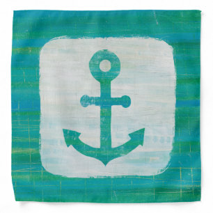 Coastal Art   Aqua Anchor Bandana