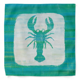 Coastal Art   Aqua Lobster Bandana