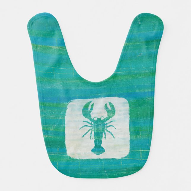 Coastal Art | Aqua Lobster Bib (Front)