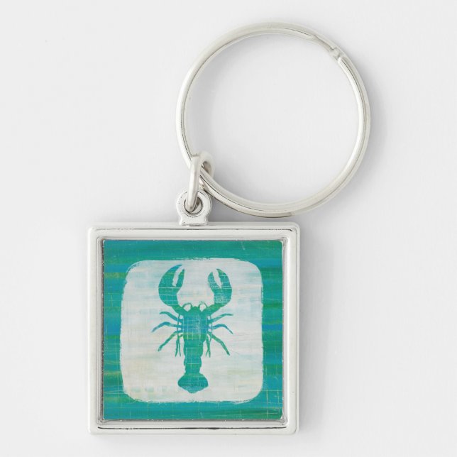 Coastal Art | Aqua Lobster Keychain (Front)