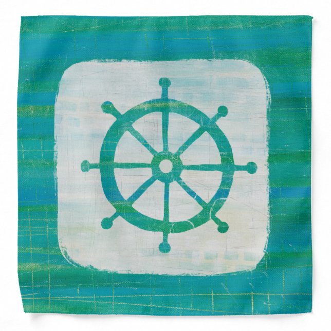 Coastal Art | Aqua Steering Wheel Bandana (Front)
