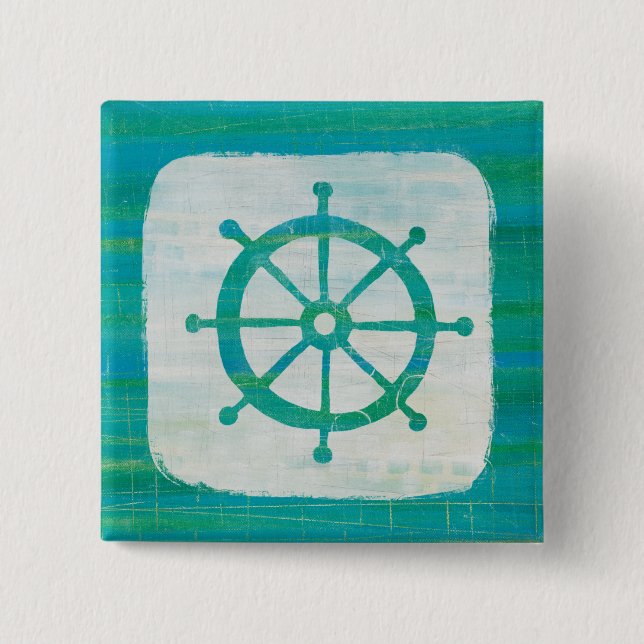 Coastal Art | Aqua Steering Wheel Button (Front)