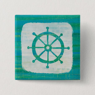 Coastal Art Aqua Steering Wheel Button