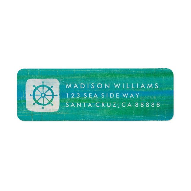Coastal Art | Aqua Steering Wheel Label (Front)
