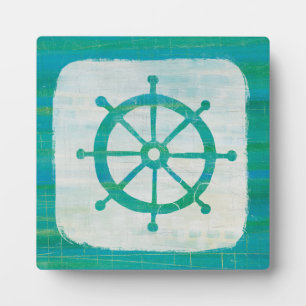 Coastal Art Aqua Steering Wheel Plaque