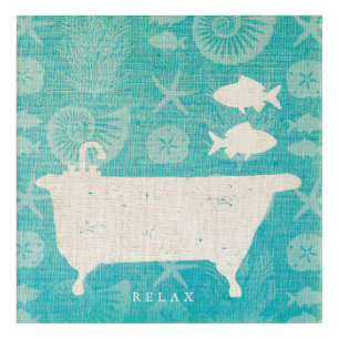 Coastal Art Bathtub Flat