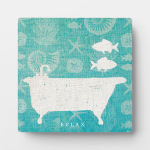 Coastal Art Bathtub Flat Plaque