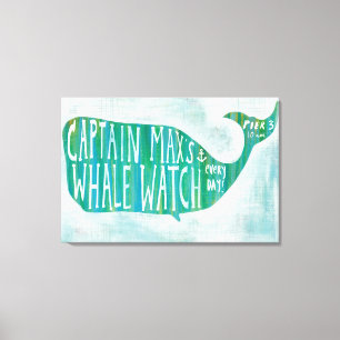 Coastal Art Captain Max's Whale Watch Canvas Print