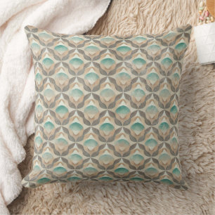 Coastal Art Deco Earth Tone - Geometric (2) Throw Pillow