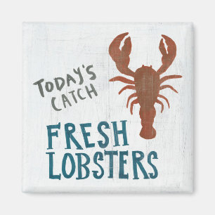 Coastal Art Fresh Lobsters Magnet