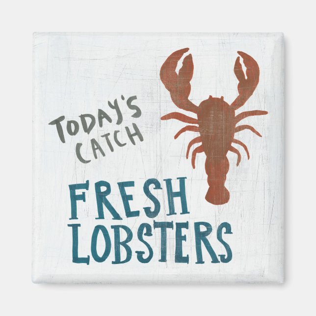 Coastal Art | Fresh Lobsters Magnet (Front)
