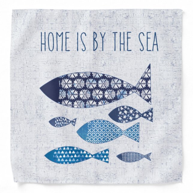 Coastal Art | Home is By the Sea Bandana (Front)