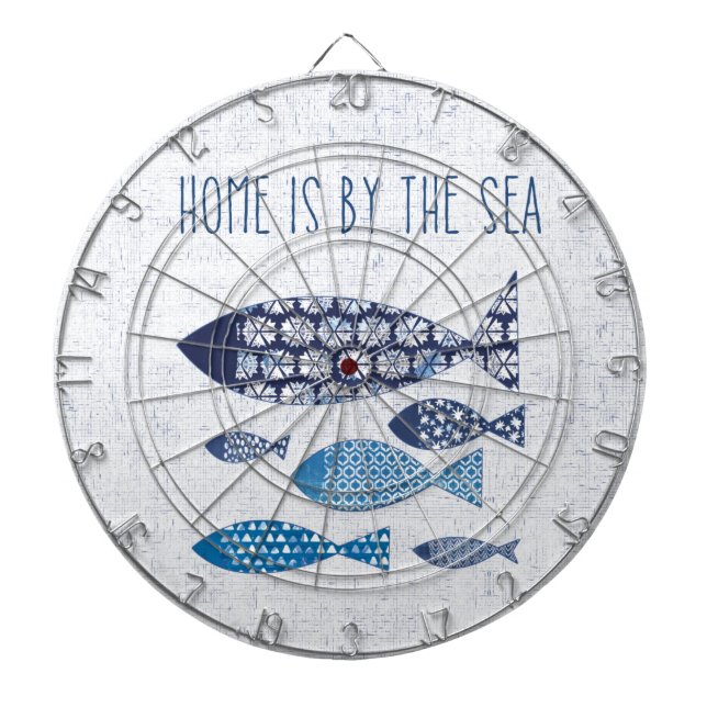 Coastal Art | Home is By the Sea Dart Board (Front)