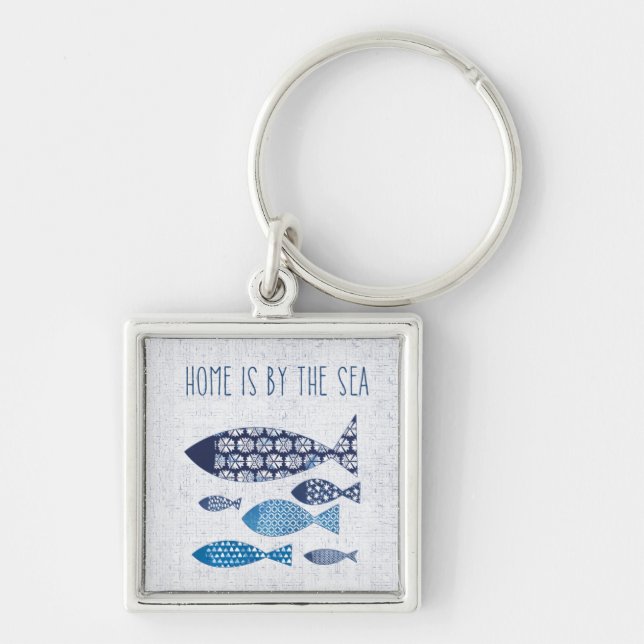 Coastal Art | Home is By the Sea Keychain (Front)