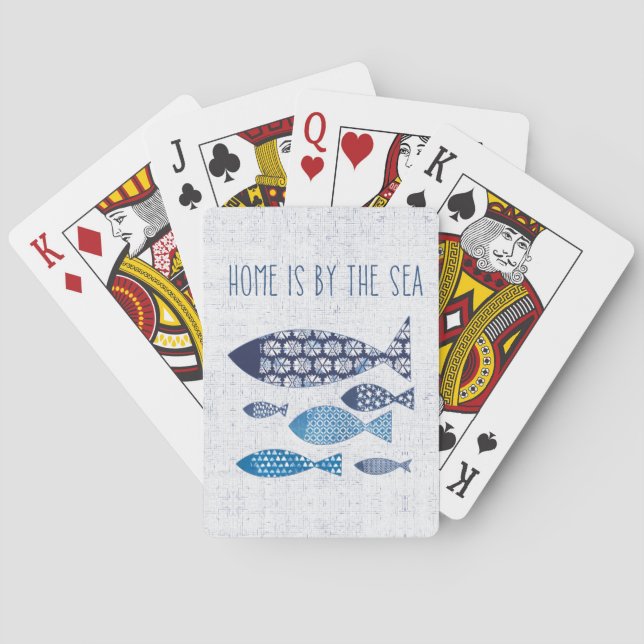 Coastal Art | Home is By the Sea Poker Cards (Back)