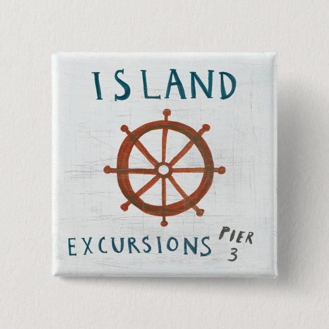 Coastal Art | Island Excursions Button (Front)