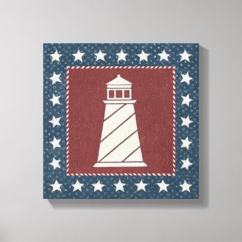 Coastal Art  Lighthouse on Red Canvas Print