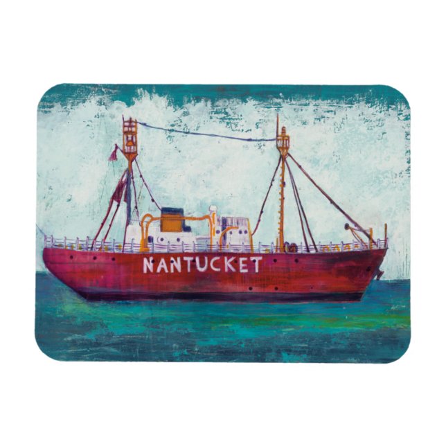 Coastal Art | Nantucket Lightship Magnet (Horizontal)