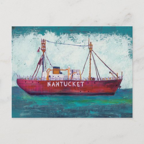 Coastal Art  Nantucket Lightship Postcard