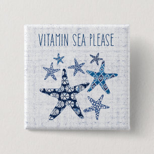Coastal Art Vitamin Sea Please Button