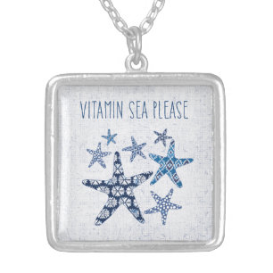 Coastal Art   Vitamin Sea Please Silver Plated Necklace