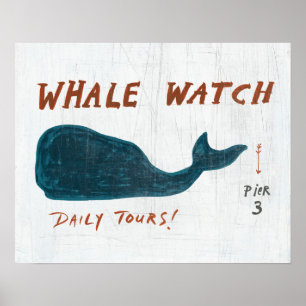 Coastal Art   Whale Watch Poster