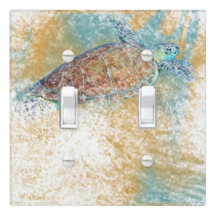Coastal Art with Sea Turtle   Light Switch Cover