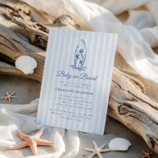 Coastal Baby on Board Baby Shower Invitation