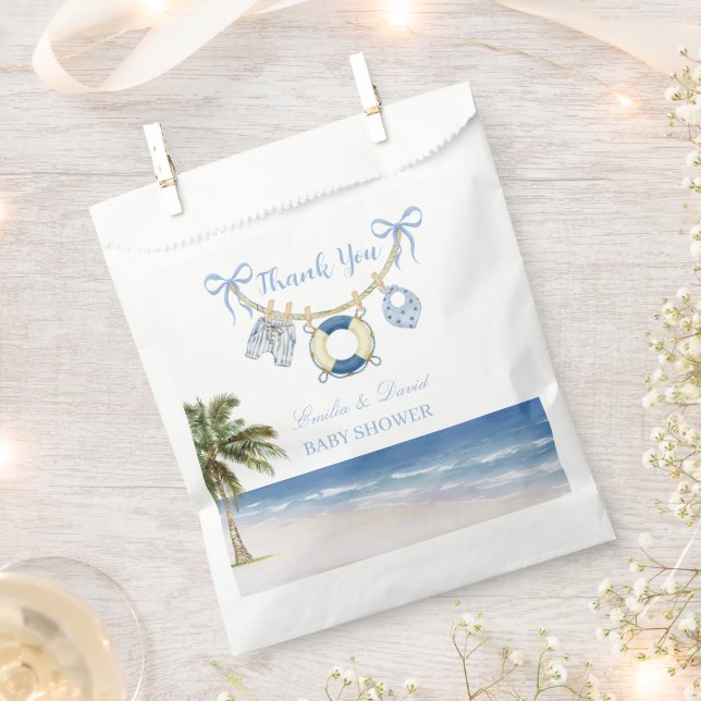 Coastal Baby Shower Thank You Favor Bag (Clipped)