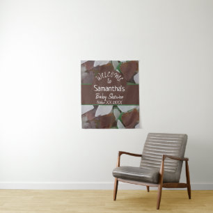 Coastal Baby Shower Welcome Calm Sea Glass Tapestry