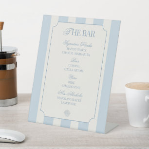 Coastal Bachelorette Bar Menu Pedestal Sign