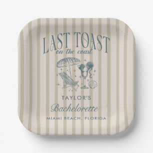 Coastal Bachelorette Cocktail Party Navy Paper Plates