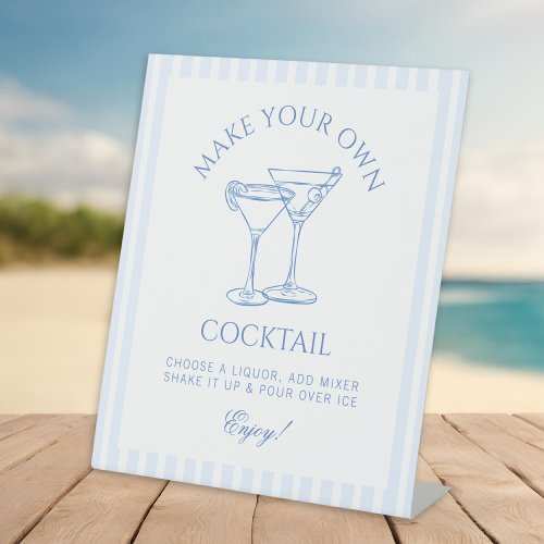 Coastal Bachelorette Make Your Own Cocktail Pedestal Sign