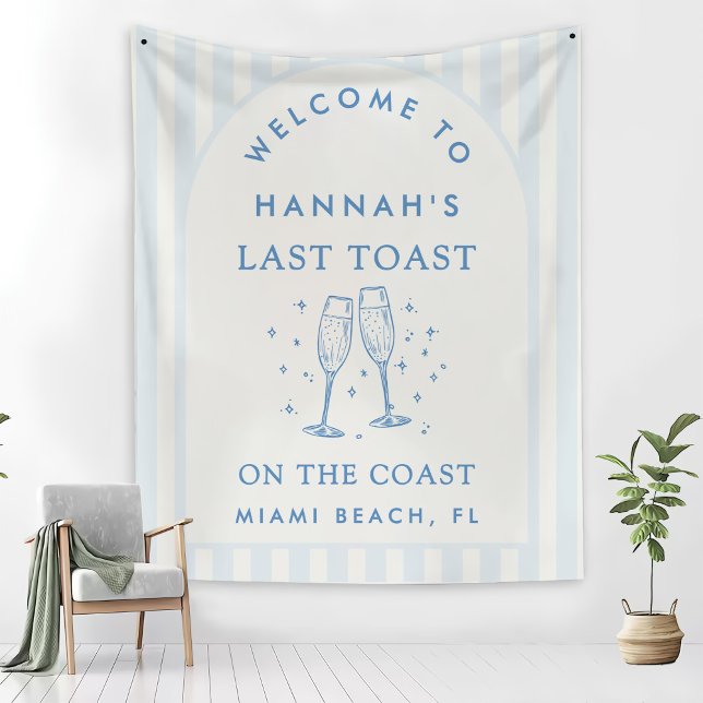 Coastal Bachelorette Modern Cocktail Fleece Blanket (Creator Uploaded)