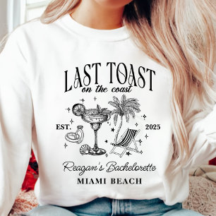 Coastal Bachelorette Modern Cocktail Party Black Sweatshirt