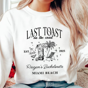 Coastal Bachelorette Modern Cocktail Party Black Sweatshirt