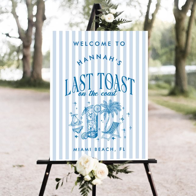 Coastal Bachelorette Modern Cocktail Welcome Sign (Creator Uploaded)