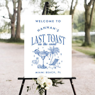 Coastal Bachelorette Modern Cocktail Welcome Sign