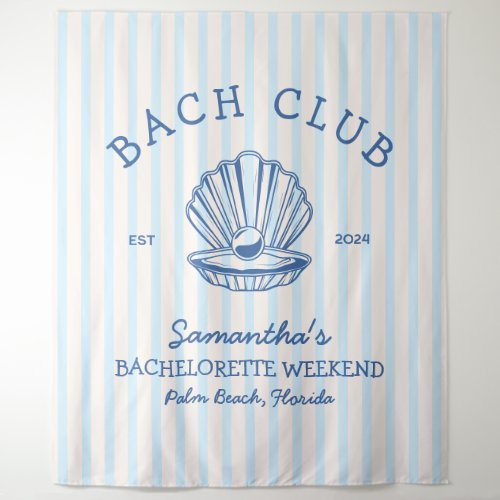 Coastal Bachelorette Party blue bach club Tapestry