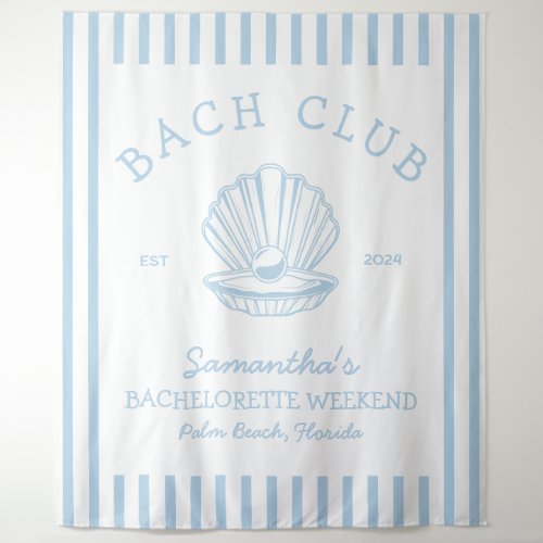 Coastal Bachelorette Party blue Backdrop bach club