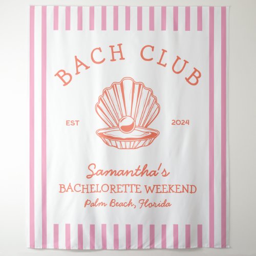 Coastal Bachelorette Party pink Backdrop bach club
