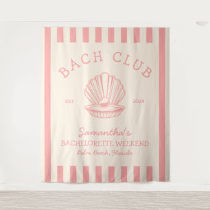 Coastal Bachelorette Party pink Backdrop bach club