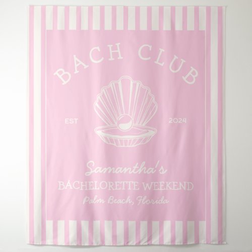 Coastal Bachelorette Party pink cream bach club Tapestry