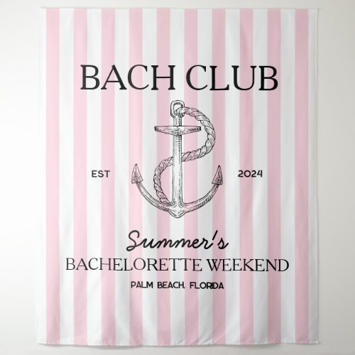 Coastal Bachelorette retro modern anchor bach club Tapestry