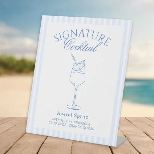 Coastal Bachelorette Signature Cocktail Pedestal Sign